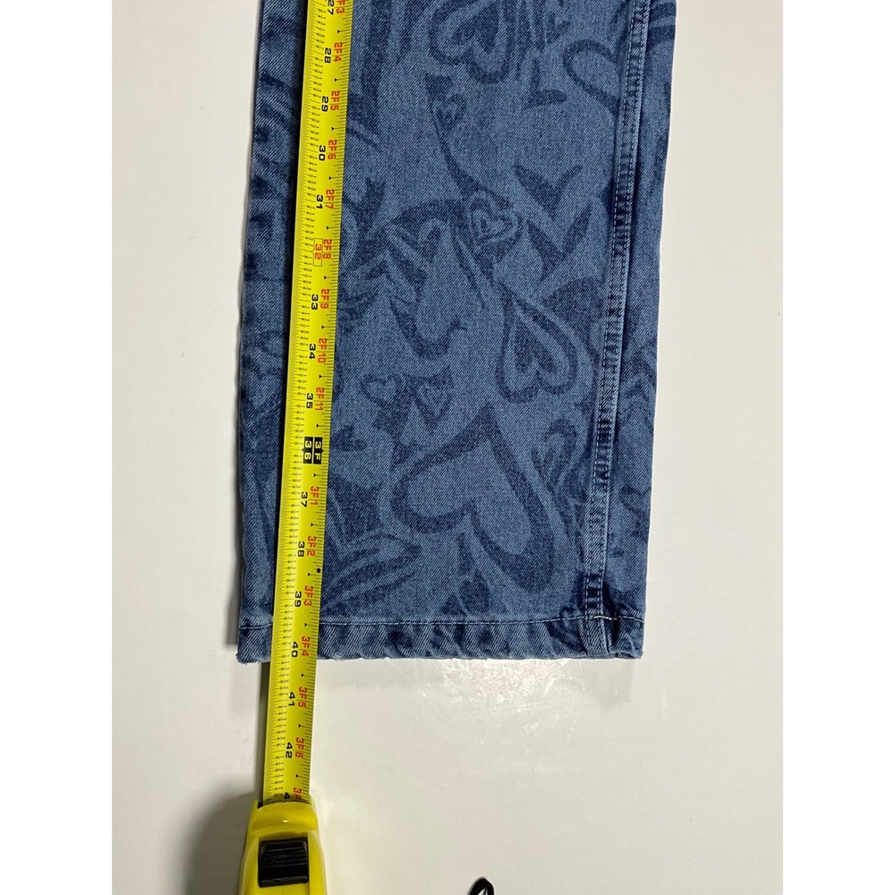 The Ragged Priest Crush Jeans High Waisted Straight Leg Womens 28 Wavy Heart - Picture 8 of 16